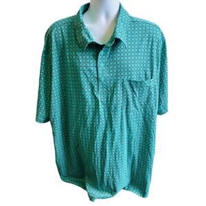 Kingsize Geo Print Button Shirt 3XL Big Casual Summer Vibe Retro Look